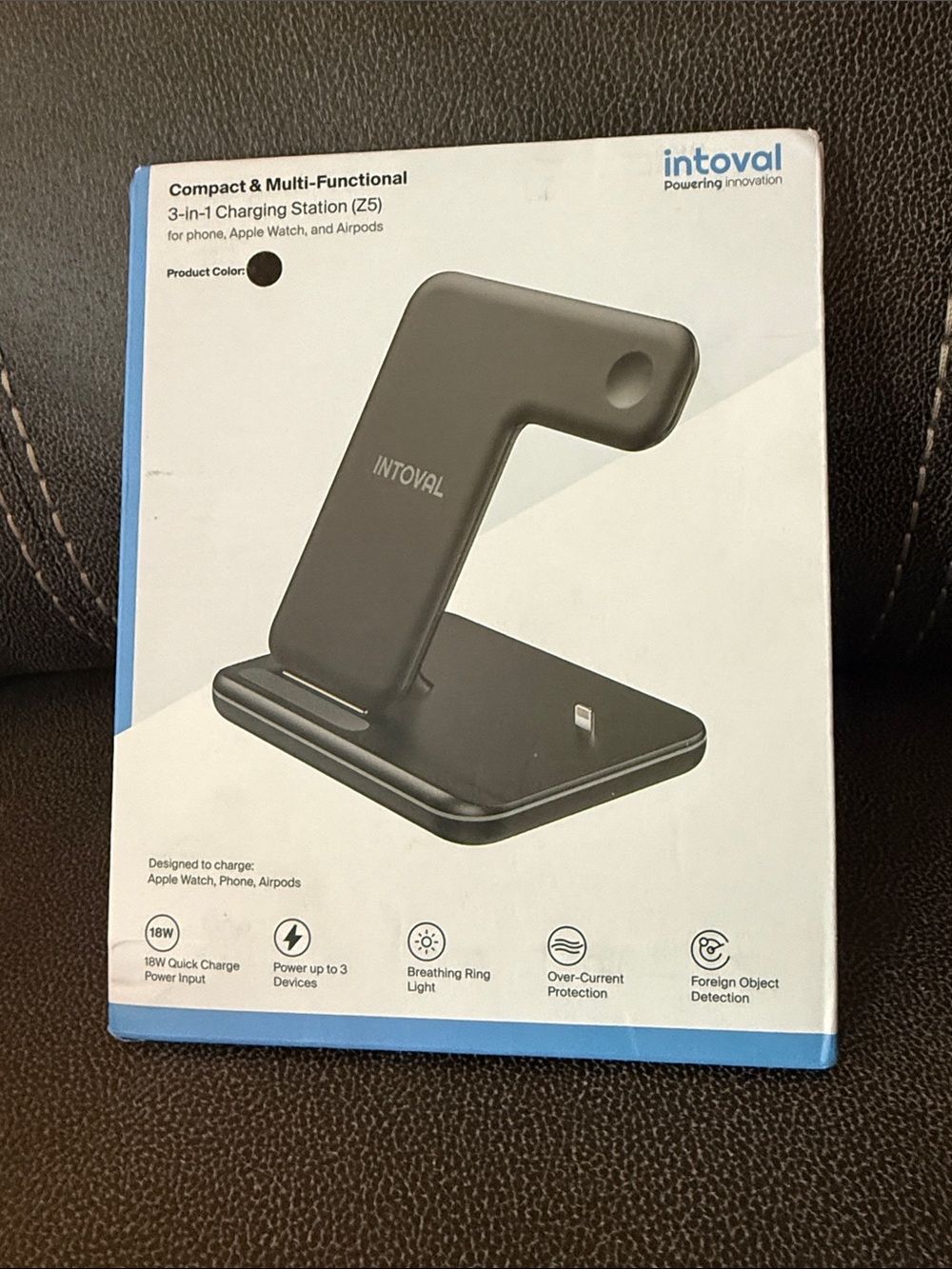 Intoval 3-in-1 Wireless Charging Stand - Black